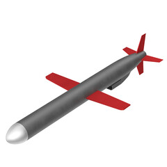 3d rendering illustration of a stylized cruise missile