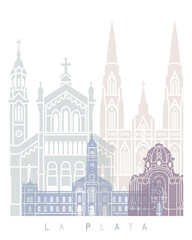Fototapeta premium LA PLATA SKYLINE POSTER PASTEL