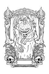 Pumpkin Monster Coloring Page