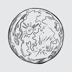 Vector Handdrawing Moon