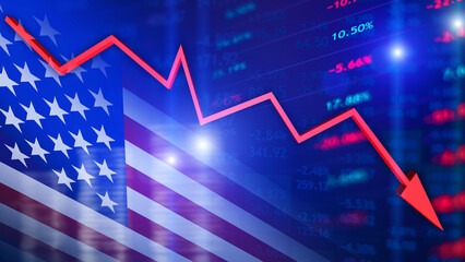 American stock market falling concept