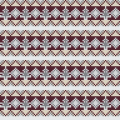 Christmas Tree Fair Isle Seamless Pattern Design