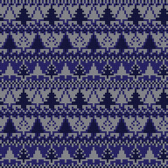 Christmas Tree Fair Isle Seamless Pattern Design