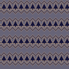 Christmas Tree Fair Isle Seamless Pattern Design
