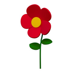 red and yellow flowers 3d illustration