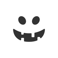 Funny jack o lantern face with teeth. Halloween pumpkin face