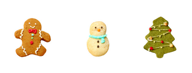 Set of Delectable Christmas Cookies Isolated on Transparent Background, PNG File