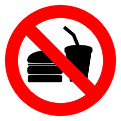 飲食禁止　ハンバーガー　ドリンク　イラスト