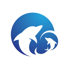 Dolphin logo template vector icon