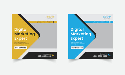 Corporate Business Digital Marketing expert agency Social Media Post Banner Design Template vector
