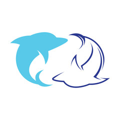 Dolphin logo template vector icon