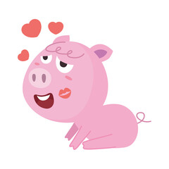 Love pink pig animal