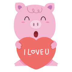 Love pink pig animal