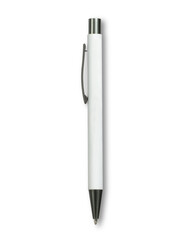 ballpoint pens isolated on white background. photo for the store, white ballpoint pen