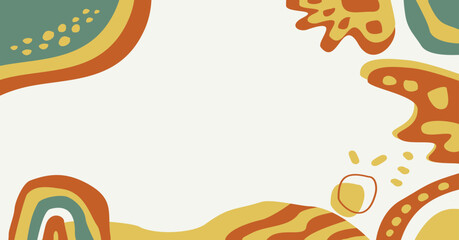 Trendy abstract doodle shape background. Contemporary hand drawn geometric elements, Vector illustration