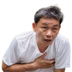 exhausted, panting, cardiac arrest running senior man, outdoor park