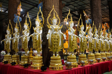 Phra Si Ariya Mettrai buddha or Bodhisattva Maitreya statue for thai people visit respect praying...