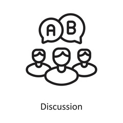 Discussion Outline Vector Icon Design illustration on White background. EPS 10 File