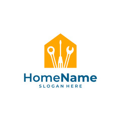 Home service logo illustration template. Mechanic home logo design concept vector