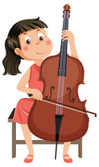 Happy girl playing cello © brgfx