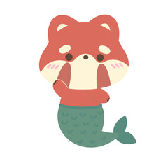 red panda want to be a mermaid.