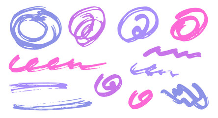 Hand drawn scribble doodle design vector elements.