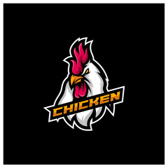 Rooster head mascot sport esport logo template © Top Studio