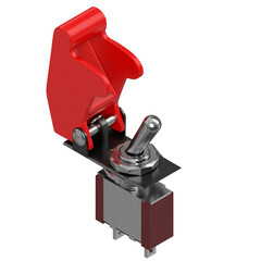3d rendering illustration of a toggle switch with guard