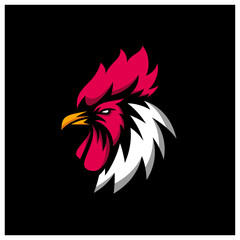 chicken rooster head mascot sport esport logo template © Top Studio