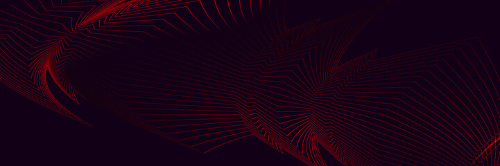 Abstract black background with red lines