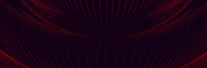 Abstract black background with red lines