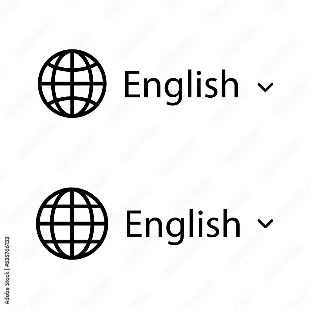 Fototapete planet pictogram. language button for website. translate icon. web, mobile user interface element. v