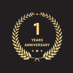 1 Year Anniversary Celebration Logo. 1 Year Anniversary Vector Art, Icons, and Graphics 