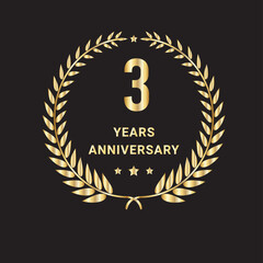 3 Year Anniversary Celebration Logo. 3 Year Anniversary Vector Art, Icons, and Graphics 