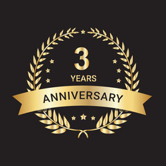 3 Year Anniversary Celebration Logo. 3 Year Anniversary Vector Art, Icons, and Graphics 