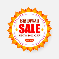 Vector illustration of Happy Diwali Sale banner template