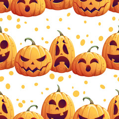 Seamless pattern with Halloween pumpkins.Striped background with holiday symbol for textiles, wallpaper, wrapping paper, etc.