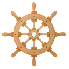 Ship's wheel digitally drawn illustration PNG
