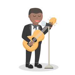 solo singer african appear on stage design character on white background