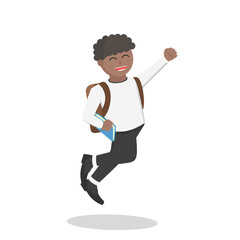 student african jumping excited design character on white background