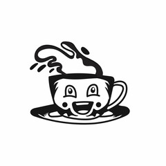 Funny coffee mug vector art illustration