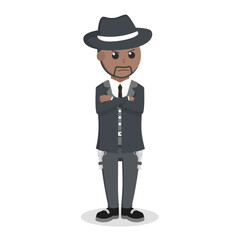 Mafia boss design character on white background