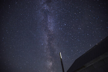 The milky way on a dark starry night