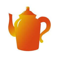 Kettle, teapot. Vector illustration isolated on white background. For icons, logos, designs.