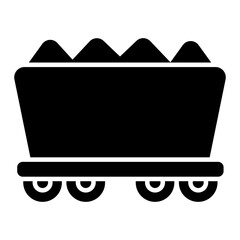 Solid design icon of coal cart 