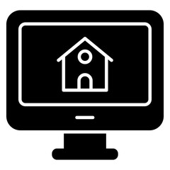 Modern design icon of online home 