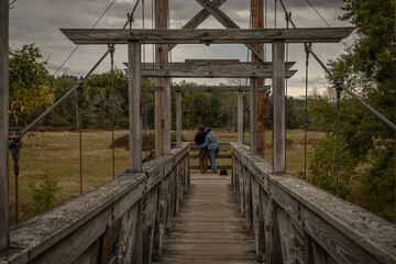Suspension bridge along the  Appalachian Trial in New Jersey
