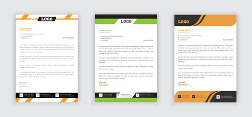 Creative Clean and professional corporate modern Print ready letterhead design template set