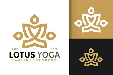 Lotus Yoga Elegant Logo Design, brand identity logos vector, modern logo, Logo Designs Vector Illustration Template