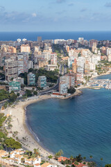 Image of Alicante City in south Spain. Beaches, cliffs and sea in Alicante Spain. White cost in mediterrean. 
